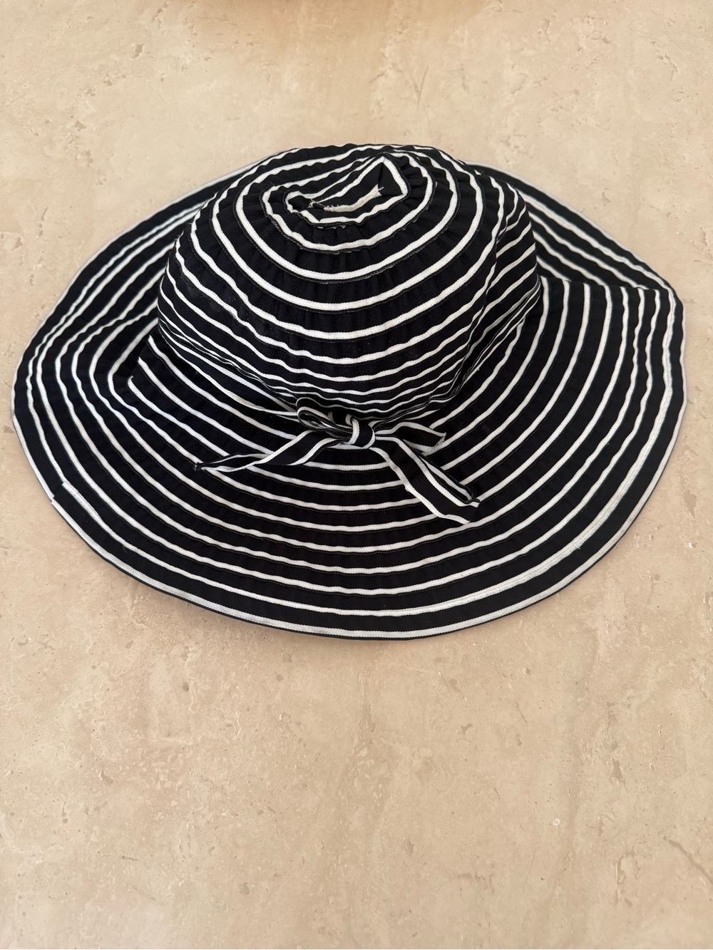 San Diego Hat Company Black and White Striped Wide Brim Sun Hat